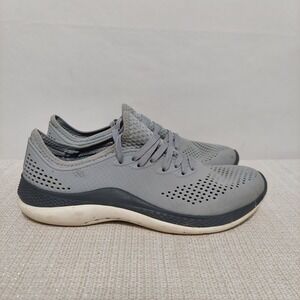 Crocs‎ LiteRide 360 Pacer Shoe Mens 9 Gray Lace Up Casual Comfort Sneaker 206715